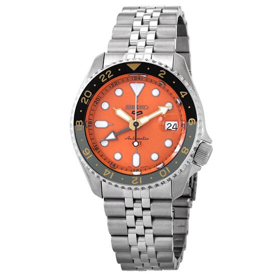 seiko 5 sports gmt automatic orange dial men's watch item no. ssk005k1