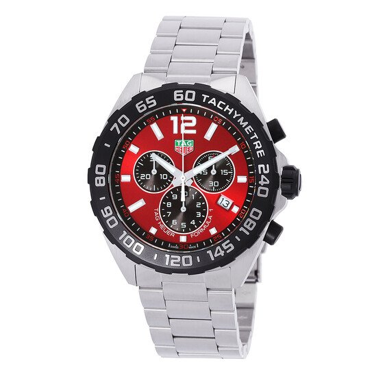 Tag Heuer  43mm Formula 1 Red Chronograph Quartz Red Dial Men's Watch Item No. CAZ101AN.BA0842
