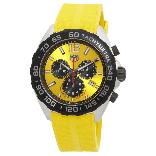 Tag Heuer  Formula 1 Chronograph Quartz Yellow Dial Men's Watch Item No. CAZ101AM.FT8054