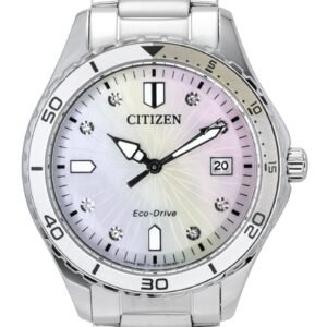 Citizen Marine Eco-Drive Crystal Accents Stainless Steel Mother Of Pearl Dial FE6170-88D 100M Women's Watch