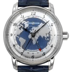 Zeppelin Friedrichshafen GMT Leather Strap Blue Dial Automatic 85963 Men's Watch