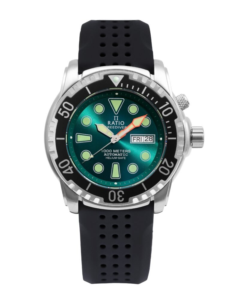 Ratio FreeDiver Version 02 Helium Safe 1000M Sapphire Automatic Green Dial 1068HA90-34VA-GRN-V02 Men's Watch