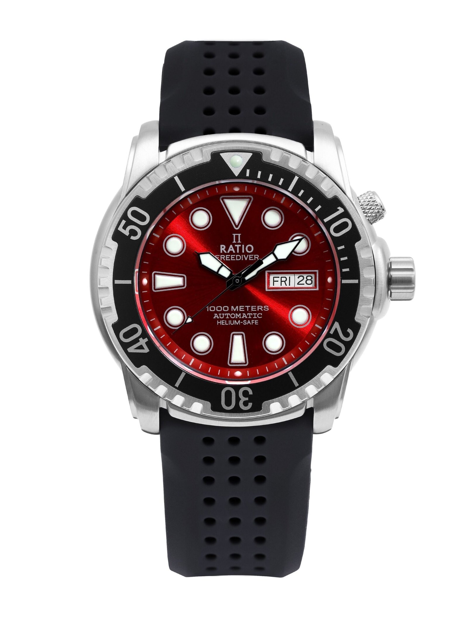 Ratio FreeDiver Version 02 Helium Safe 1000M Sapphire Automatic Red Dial 1068HA90-34VA-RED-V02 Men's Watch