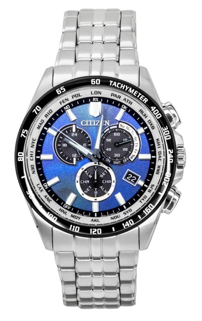Citizen Eco-Drive Limited Edition Chronograph Stainless Steel Blue Dial Solar CB5874-81L 100M Men's Watch