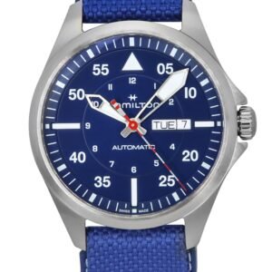 Hamilton Khaki Aviation Pilot Air-Glaciers Edition Textile Strap Blue Dial Automatic H64655941 100M Men's Watch