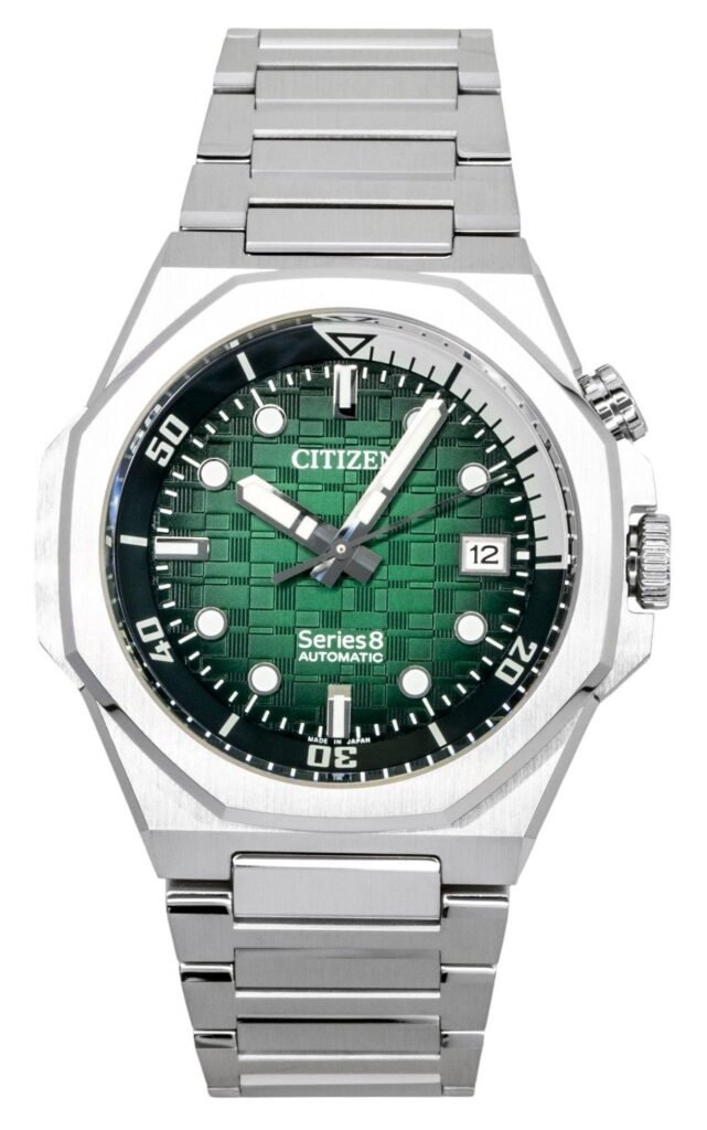 Citizen Series 8 Stainless Steel Green Dial Automatic Diver's NB6060-58X 200M Men's Watch