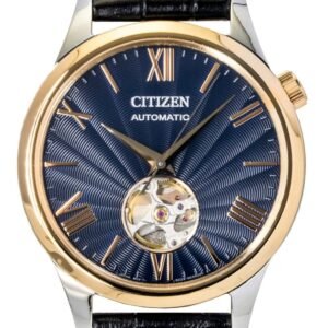 Citizen Leather Strap Open Heart Blue Dial Automatic NH9136-02L Men's Watch