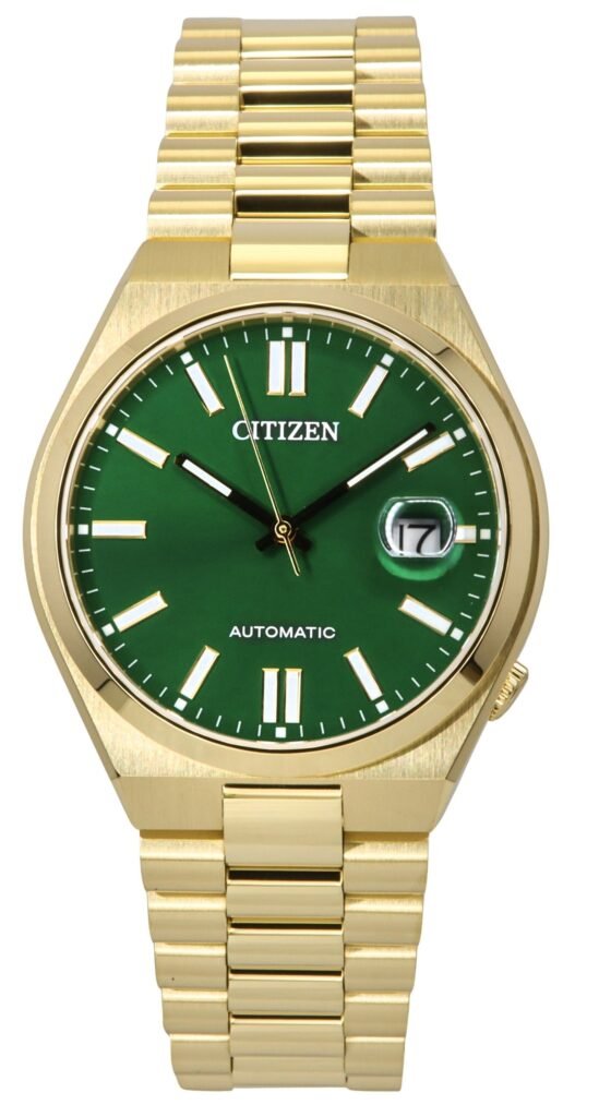 Citizen Tsuyosa Gold Tone Stainless Steel Green Dial Automatic NJ0152-51X Men's Watch