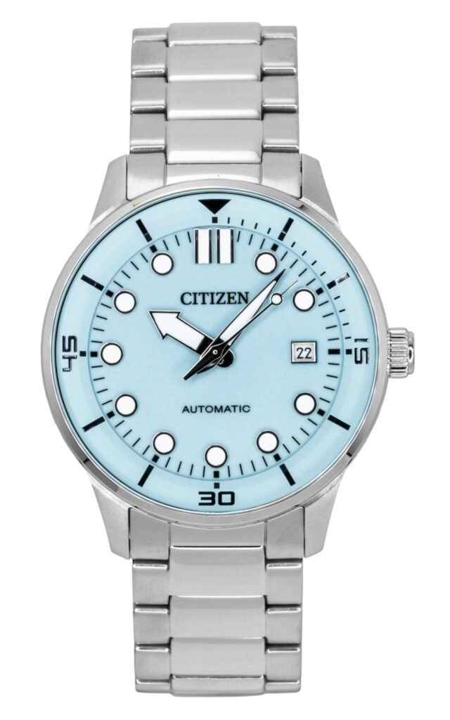 Citizen Analog Stainless Steel Turquoise Dial Automatic NJ0191-83M 100M Men's Watch