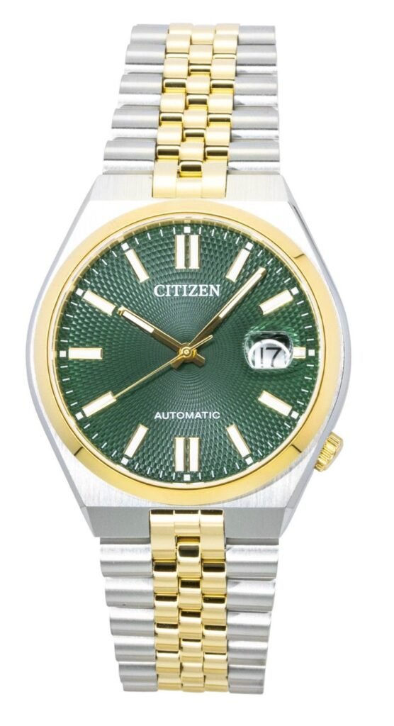 Citizen Tsuyosa 60 Two Tone Stainless Steel Green Dial Automatic NK0024-54X Men's Watch