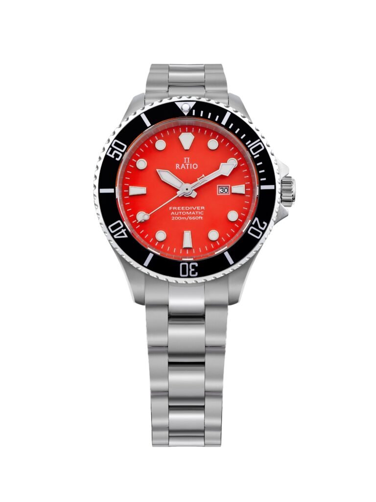 Ratio FreeDiver Sapphire Stainless Steel Red Dial Automatic RTFL836 200M Women's Watch