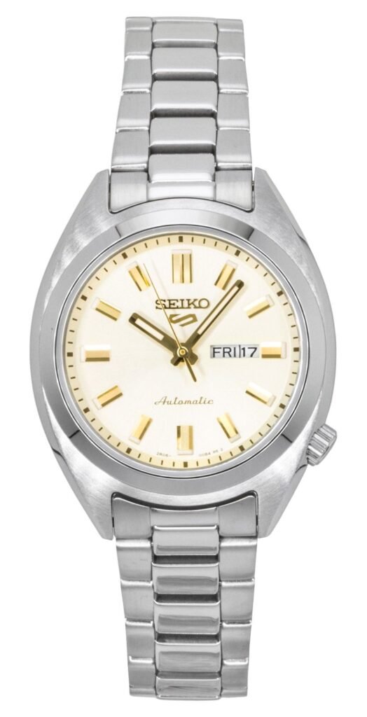 Seiko 5 Sports Hebitama SNXS Stainless Steel Cream Dial Automatic SRE023K1 100M Women's Watch